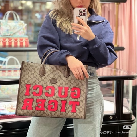 【威選精品】  ✨ GUCCI GG Supreme 老花字母印花托特包 ✨