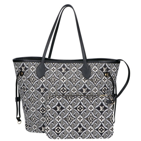 路易威登 M57230 Monogram Jacquard Since 1854 Neverfull MM 手提包 黑色 金色五金 女士