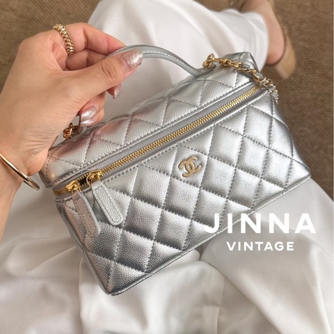 💎Chanel香奈兒｜26A銀色金扣 荔枝皮lp飯盒包｜99新芯片款