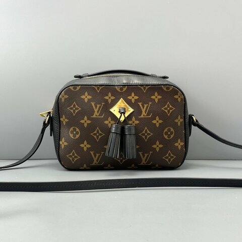 芯片款 路易威登/Louis Vuitton 流蘇相機包老花拼黑