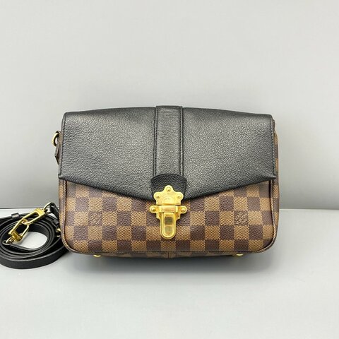 路易威登/Louis Vuitton Clapton棕棋盤拼黑 肩背包