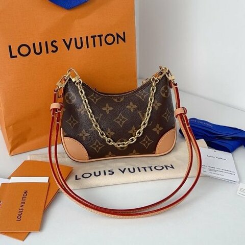 近新品 路易威登/Louis Vuitton Boulogne Nano老花黃牛角鏈條包 芯片款