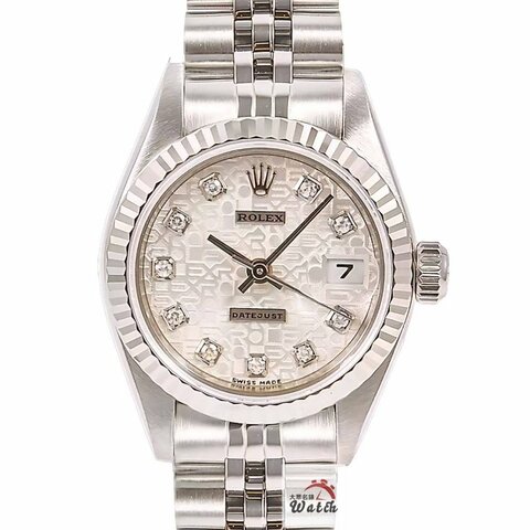 【大眾名錶】ROLEX勞力士69174 Datejust 蠔式女錶 台灣保單 新包台 銀色十鑽紀念面 大眾名錶B1429