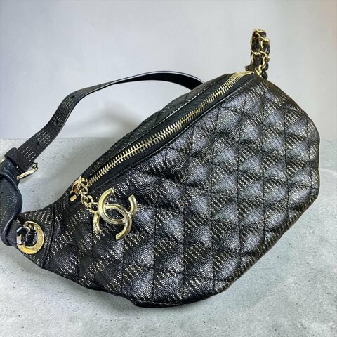 【美收精品】CHANEL黑色腰包 5-625