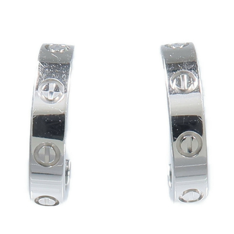 CARTIER 18K白金Love Half Hoop Earrings耳環