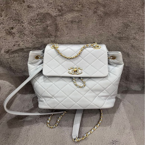 Chanel backpack 灰藍色