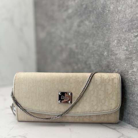 香緹國際精品 Dior 帆布 鏈帶 長夾 (附短鍊) 1115