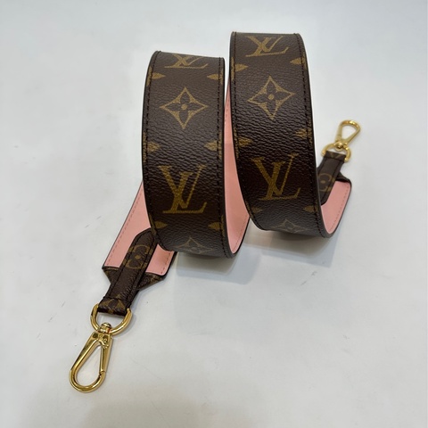 LV 原花拼粉Napa皮革寬背帶 J02330