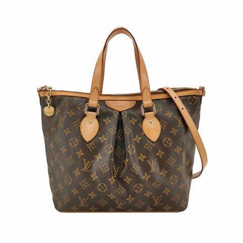 Louis Vuitton (LV) Palermo派拉蒙小號植鞣革Monogram印花褶襉單肩包