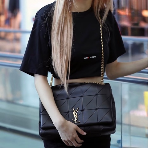 YSL✨Rose同款黑金小羊皮JAMIE4.3中號