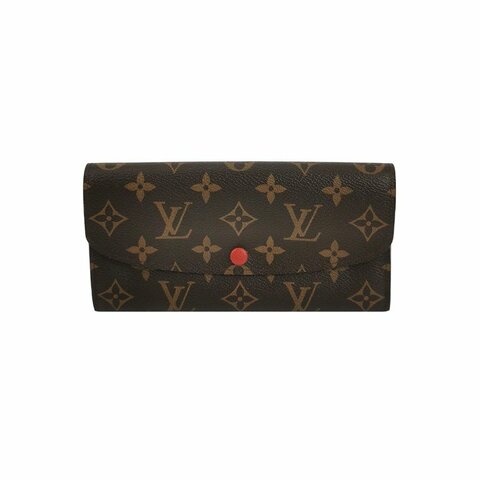 Louis Vuitton (LV) Emilie牛皮Monogram印花按扣錢包