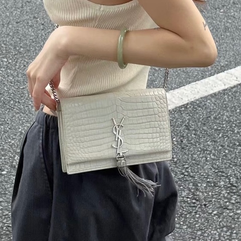 YSL🤍白壓紋KATE WOC包452159