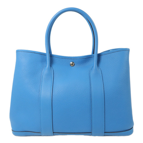 HERMES Negonda皮革Garden Party PM手挽袋Bleu Zanzibar