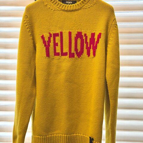 Fendi 秋冬走秀款 YELLOW 粗針織毛衣 / BTS Jin 防彈少年團同款