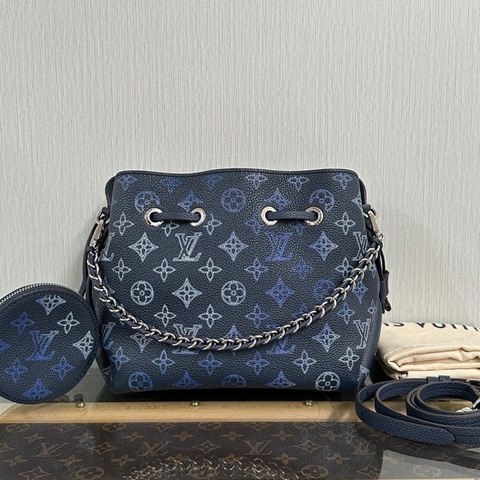 【威選精品】💙 Louis Vuitton Bella 月光女神｜漸變藍 Monogram Empreinte 鏤空子母水桶包 芯片款 💙