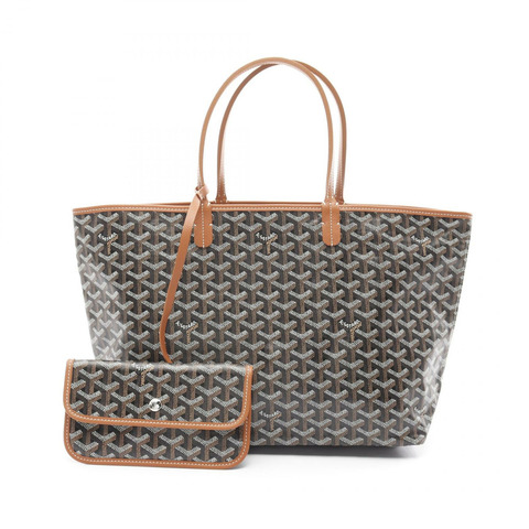 GOYARD Saint Louis PM 手提包，帆布皮革，黑色多色，二手女款
