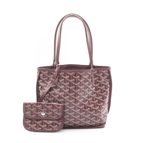 GOYARD Ange 迷你雙面手袋 ANJCROMINCG33TY33P PVC塗層帆布皮革波爾多紅 二手 女士