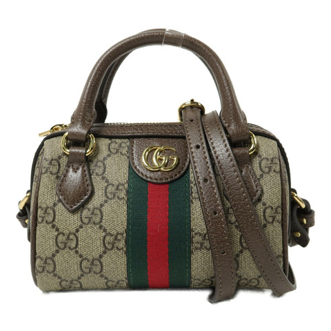 GUCCI 塗層帆布GG Supreme手挽肩背兩用袋