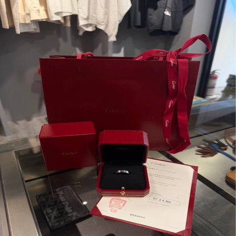 專櫃三折🌟Cartier C De Cartier 簽名Logo戒指 白金 4mm ｜Classic Trend CT精品｜台北東區實體