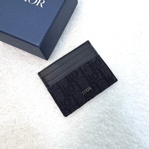 全新🖤 Dior 迪奧 黑色 Oblique 緹花布 牛皮 7卡 卡夾 卡片夾 證件夾 2ESCH135YSE