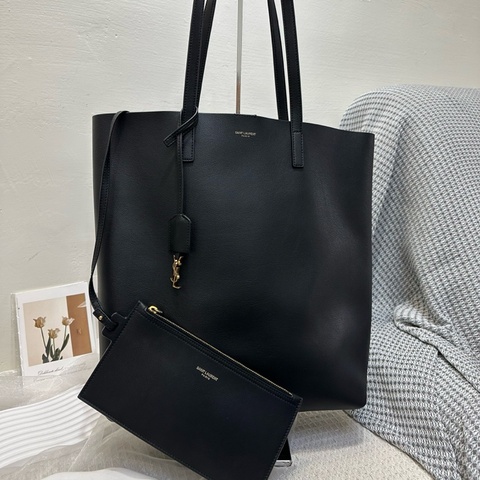 YSL Saint Laurent 聖羅蘭Shopping Tote 黑色 牛皮 托特包