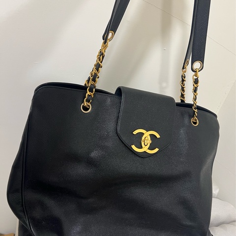 Chanel vintage CC Turnlock Shopping Tote托特包