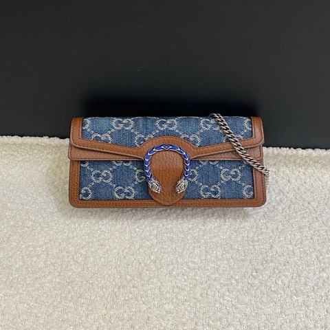 GUCCI古馳 Dionysus牛仔mini酒神虎頭扣鏈條包 尺寸16.5＊10＊4.5 9