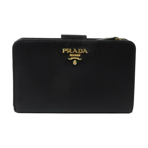 PRADA Saffiano皮革Wallet金扣錢包
