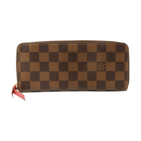 LOUIS VUITTON Damier Clemence Wallet金扣長錢包