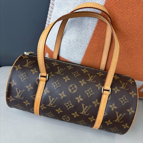 路易威登/Louis Vuitton 老花黃皮芭比龍圓桶包