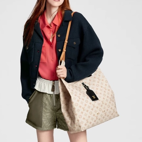 LV 路易威登 奶茶色 沙丘色 牛皮 Atlantis MM 托特包 肩背包 手提包 兩用包 M24409
