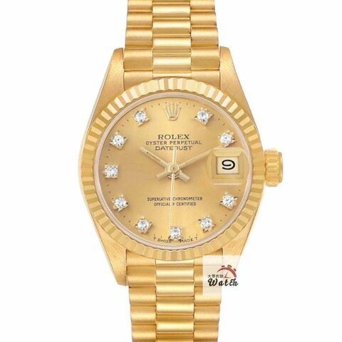 【大眾名錶】ROLEX 勞力士 69178 Datejust 蠔式女錶 18K 太陽圈 金色十鑽面盤 大眾名錶G344