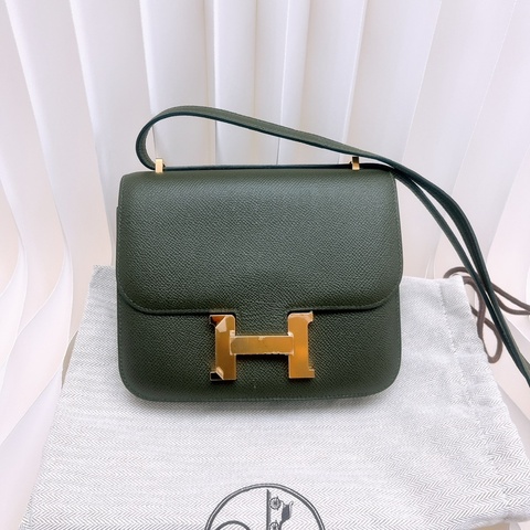 Hermes mini constance 康康19 灰綠金釦 Z刻
