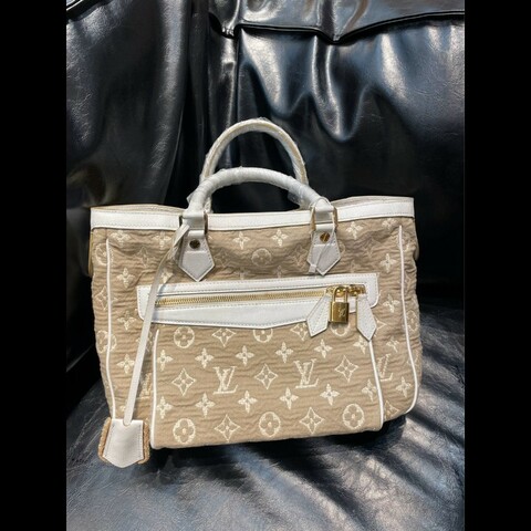 Louis Vuitton 米色帆布沙灘包