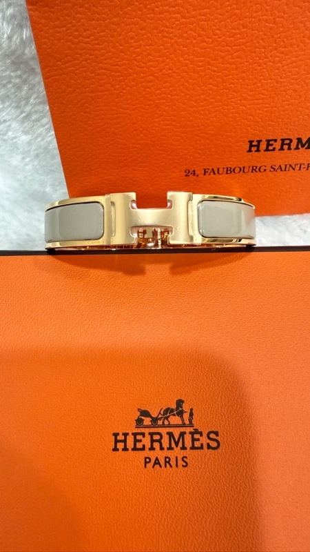 HERMES 全新 CLIC H經典手環PM 小尺寸 官網售26800 玫瑰金 栗子色
