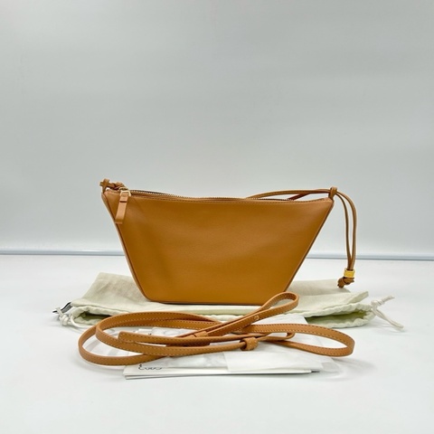 LOEWE羅意威 hobo 焦糖色 牛皮手提單肩包。