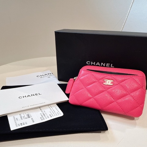 CHANEL✨AP2061穿皮鏈19吐司零錢包錢包 台灣購證