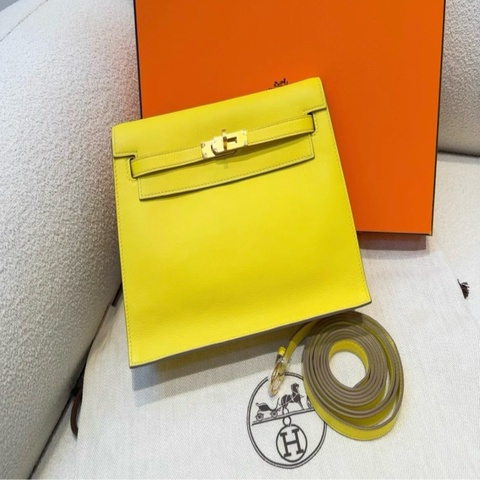 Hermes Kelly danse 9R檸檬黃金扣 Y刻