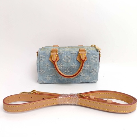 LV Louis Vuitton /路易威登speedy nano單寧牛仔手提包斜挎包