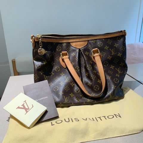 台北101購入 正品 Louis Vuitton 路易威登  LV PALERMO PM 兩用托特包 PVC帆布 老花 棕色 金釦 斜背包 肩背包 手提包 手拿包 通勤包