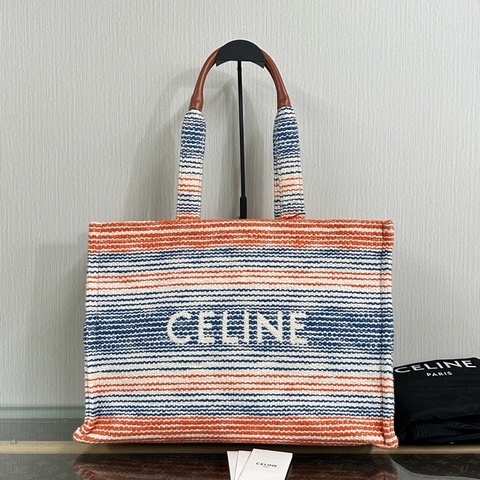 【威選精品】🌊 CELINE 彩條布沙灘托特包