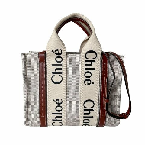 【Chloe 蔻依】Small Woody 小款 背帶款 帆布 托特包 燕麥色 棕色