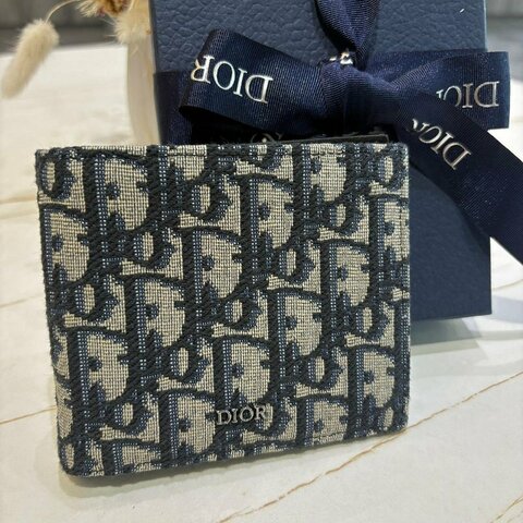 *SHIHNA名牌精品* Dior Oblique 緹花對折短夾