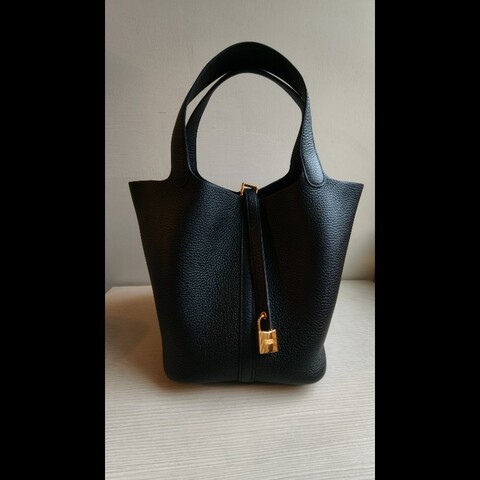 HERMES 愛瑪仕 Picotin Lock 22 黑金 B刻
