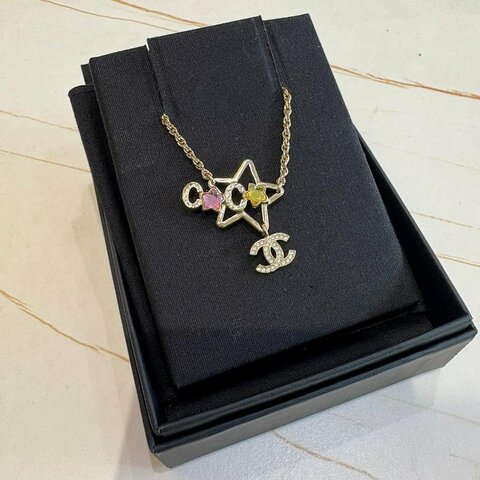 *SHIHNA名牌精品*CHANEL新款彩鑽雙C項鍊
