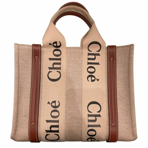 CHLOE 克羅伊 WOODY 迷你帆布托特包 帆布 棕色