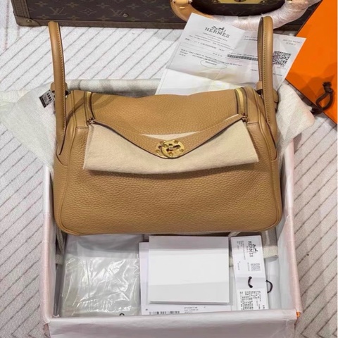 Hermes 愛馬仕lindy 26 餅乾色金扣 TC皮 B刻