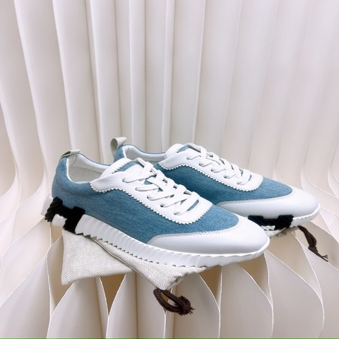 全新 36.5碼 Hermes bouncing sneakers denim牛仔休閒鞋/運動鞋