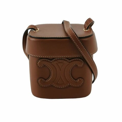 Celine Box Triomphe小號牛皮純色凱旋門Logo單肩包
