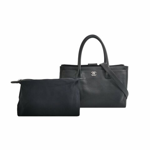 Chanel Cerf Tote牛皮純色雙C釦子母包單肩包